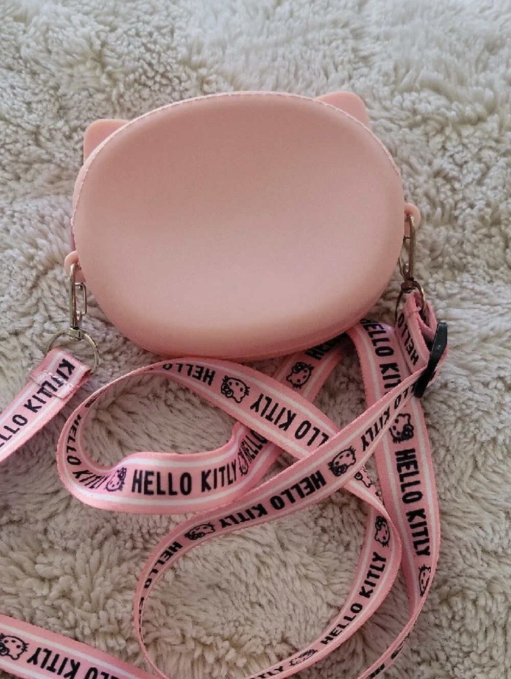Hello Kitty Light Pink Silicone Kids Crossbody Bag with Branded Lanyard